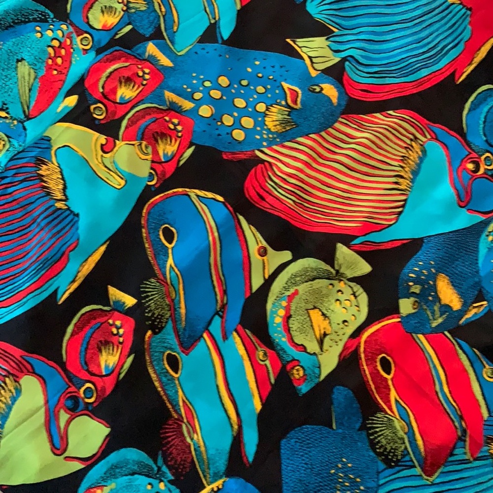Vintage silk ECHO sea life scarf.